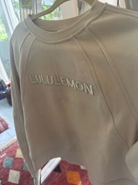 lululemon athletica Cream Embossed Logo Sweatshirt